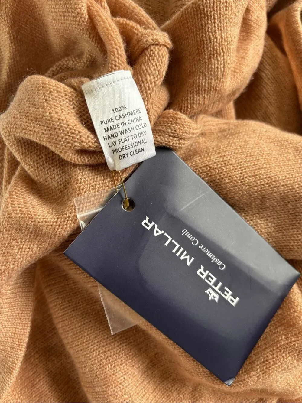 Peter Millar Texas A&M Essential Cashmere Poncho Camel NWOT
